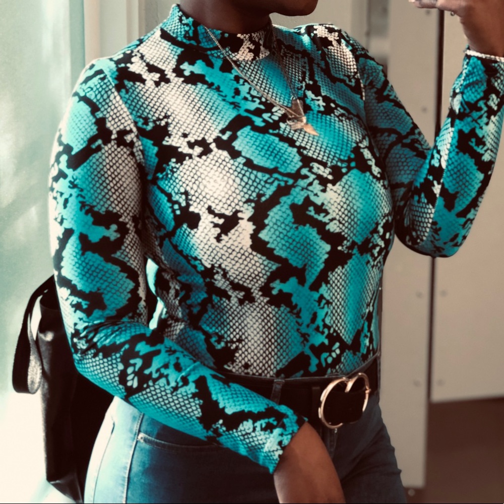 Snakeskin Long sleeve Body Suit